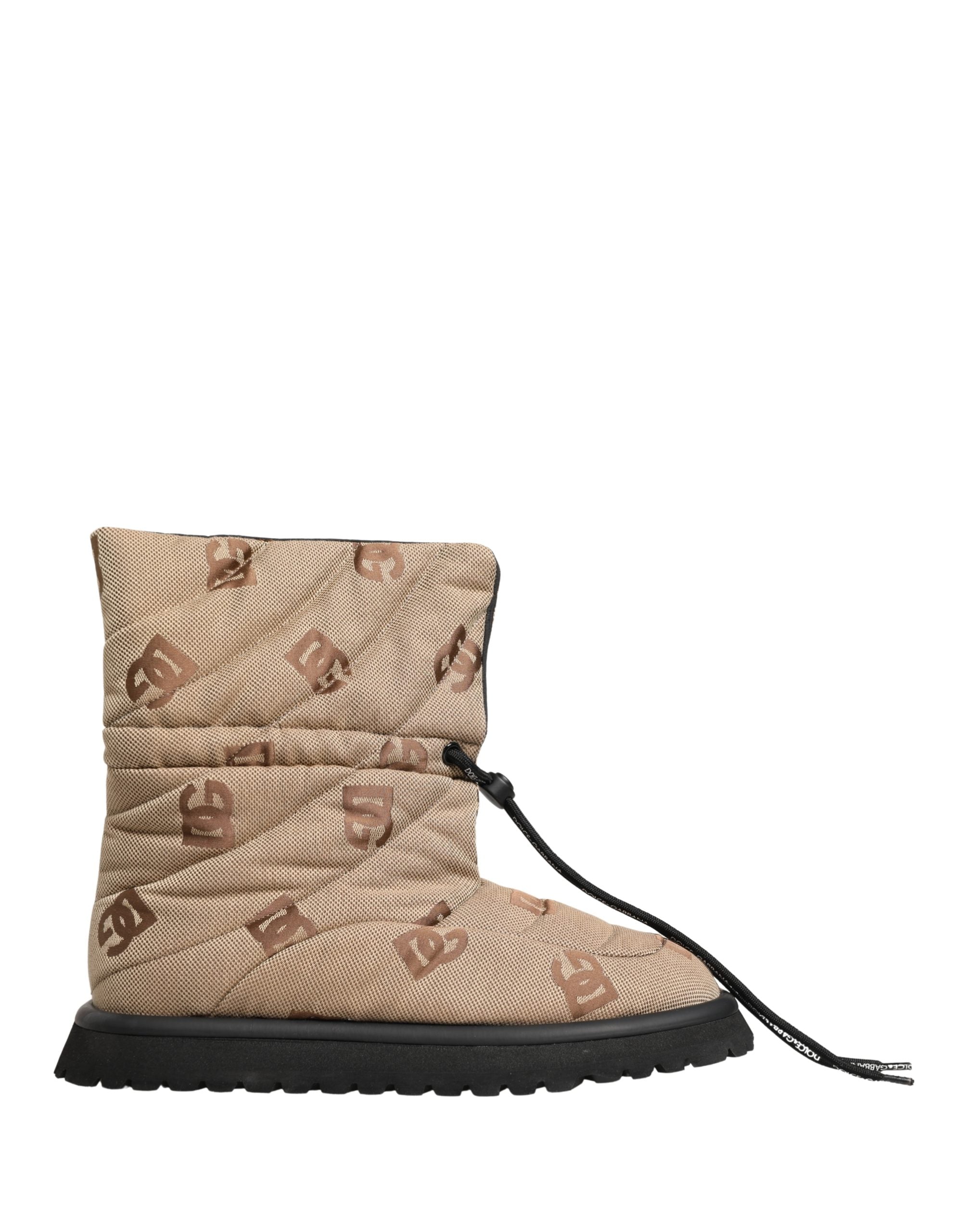 Dolce & Gabbana Braune Schnürstiefel mit Logo-Print