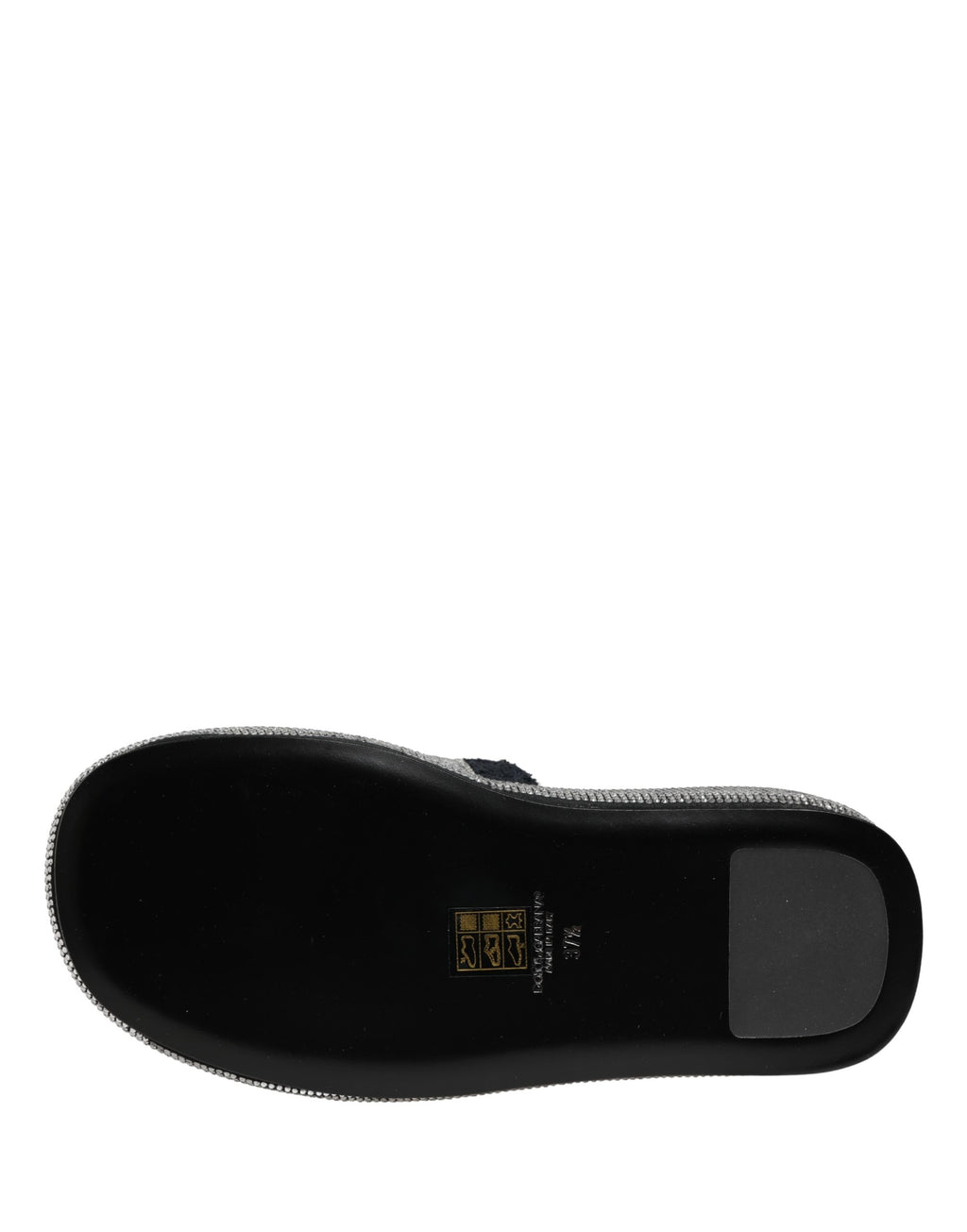 Dolce & Gabbana Schwarze Plateau-Slipper mit Kristallbesatz