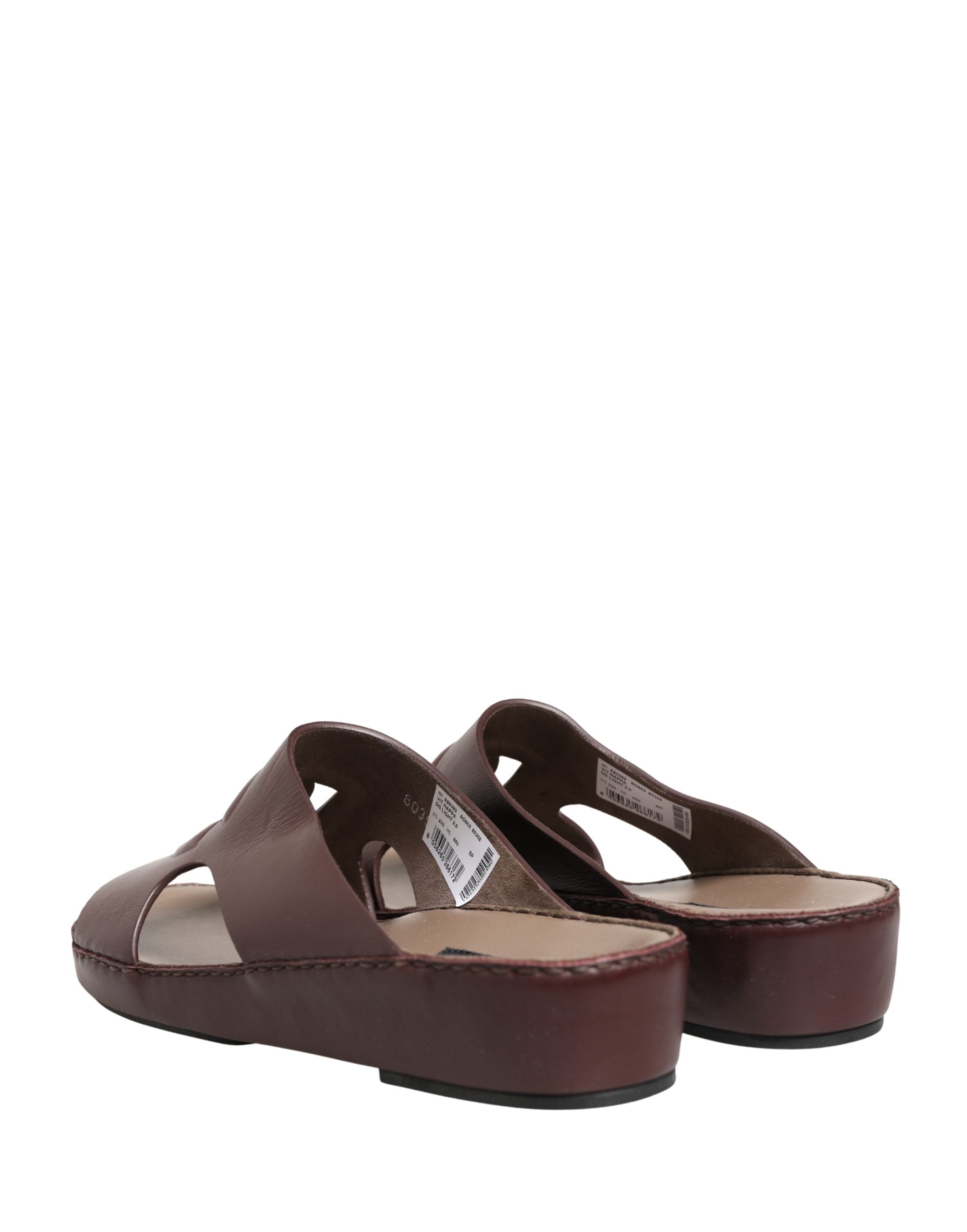 Dolce & Gabbana Maroon Leder Cutout DG Logo Sandalen Schuhe