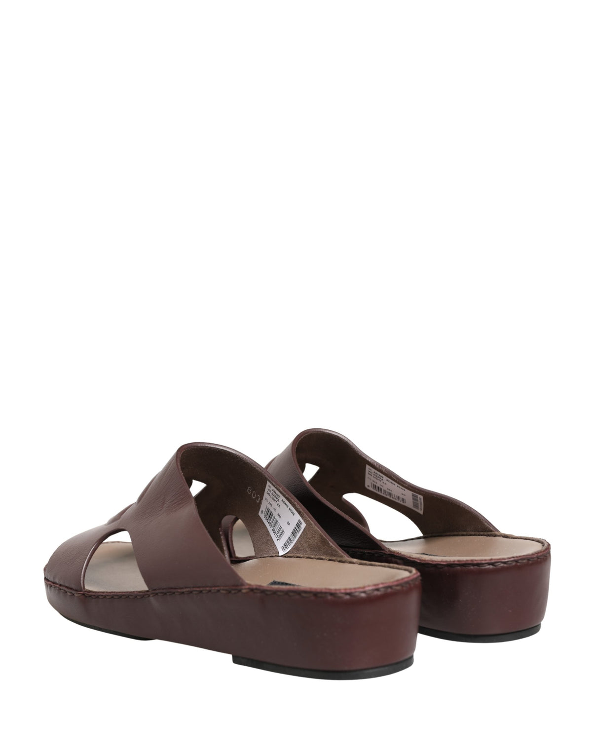 Dolce & Gabbana Maroon Leder Cutout DG Logo Sandalen Schuhe