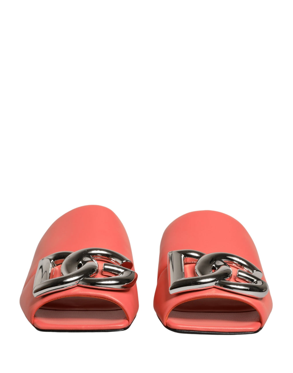 Dolce & Gabbana Orange DG Logo Leder Pantoletten Sandalen Schuhe