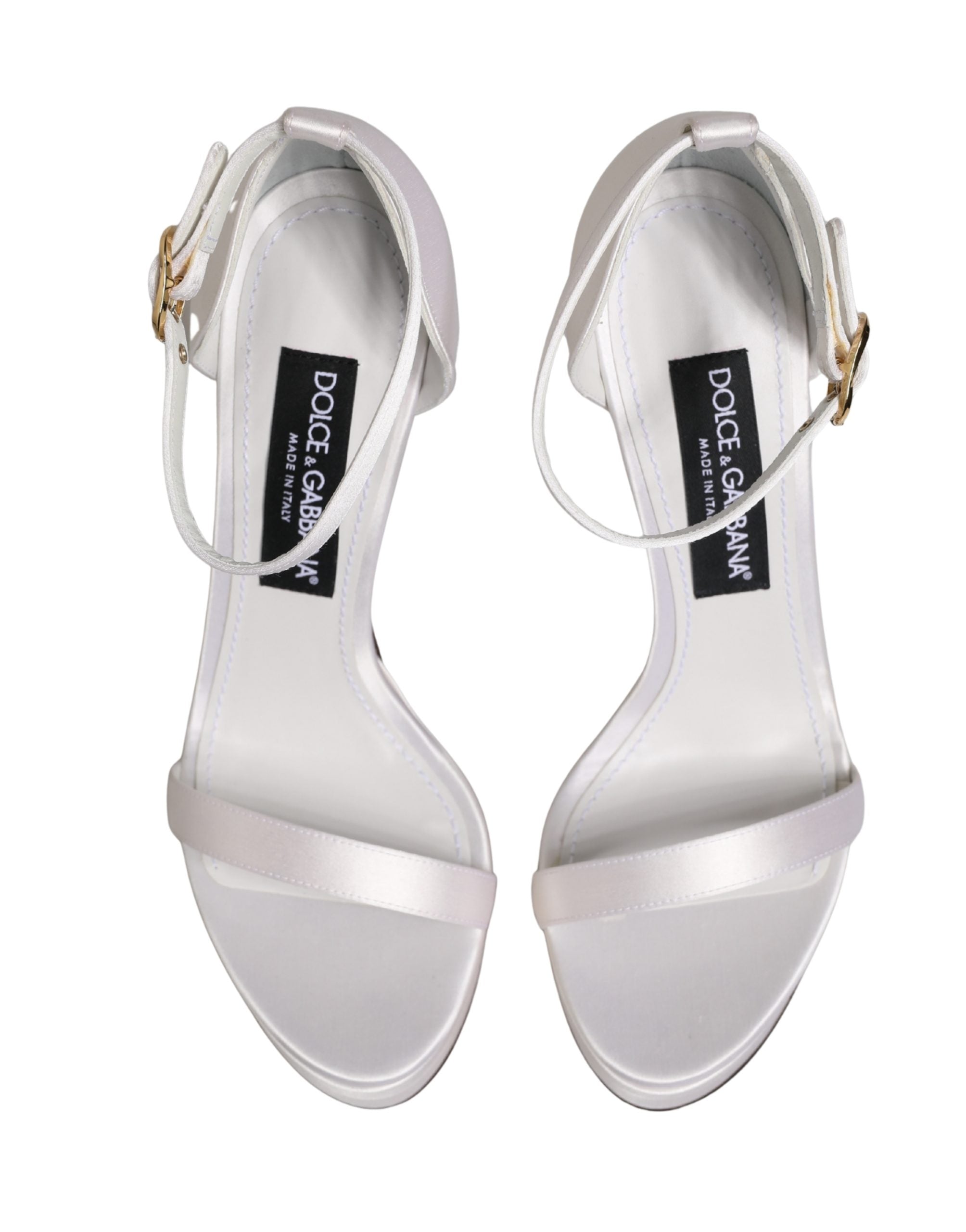 Dolce & Gabbana Weiße Plateau-Sandalen mit Knöchelriemen