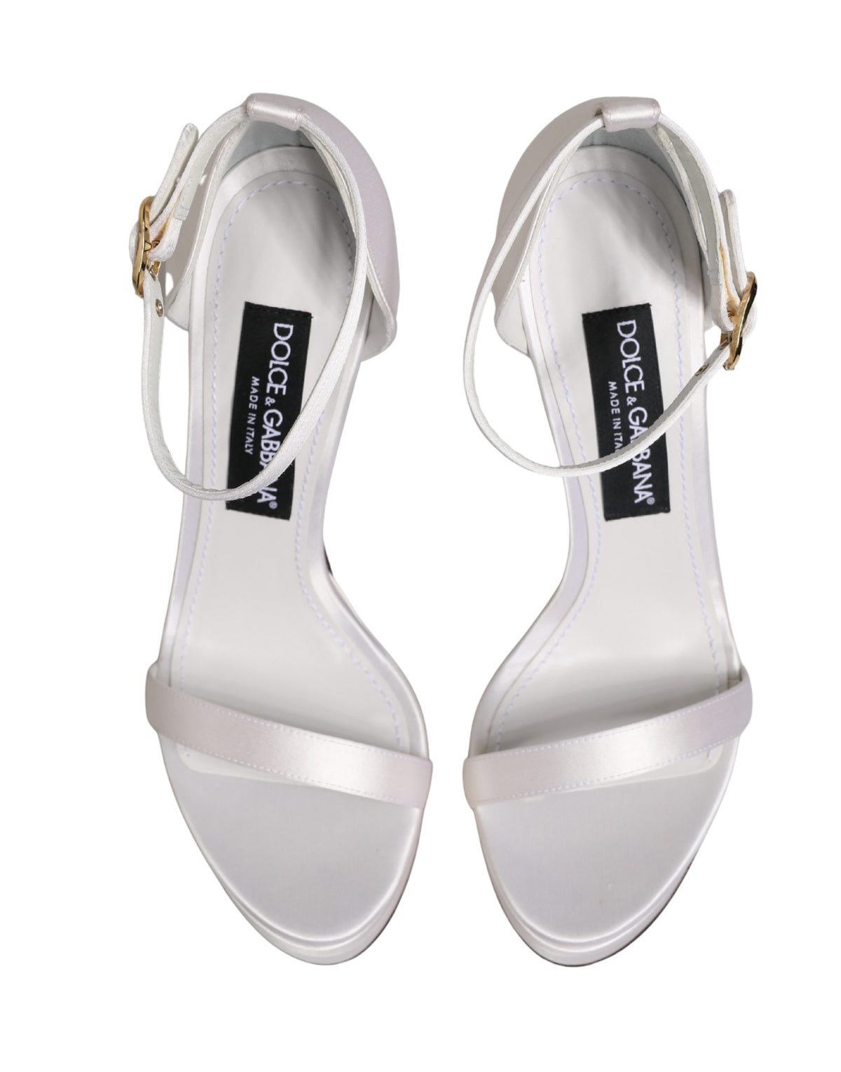Dolce & Gabbana Weiße Plateau-Sandalen mit Knöchelriemen