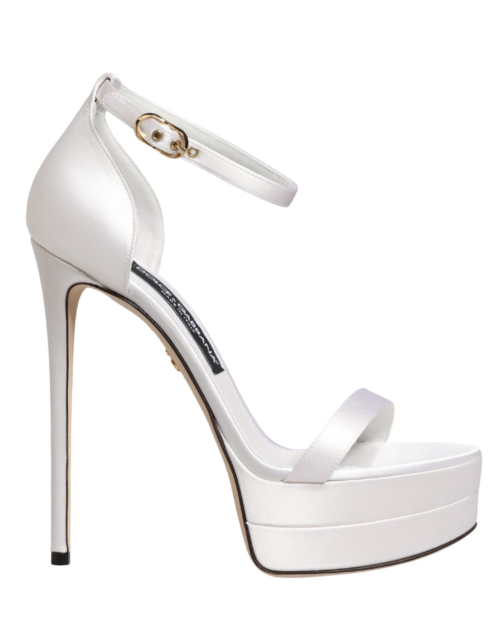 Dolce & Gabbana Weiße Plateau-Sandalen mit Knöchelriemen
