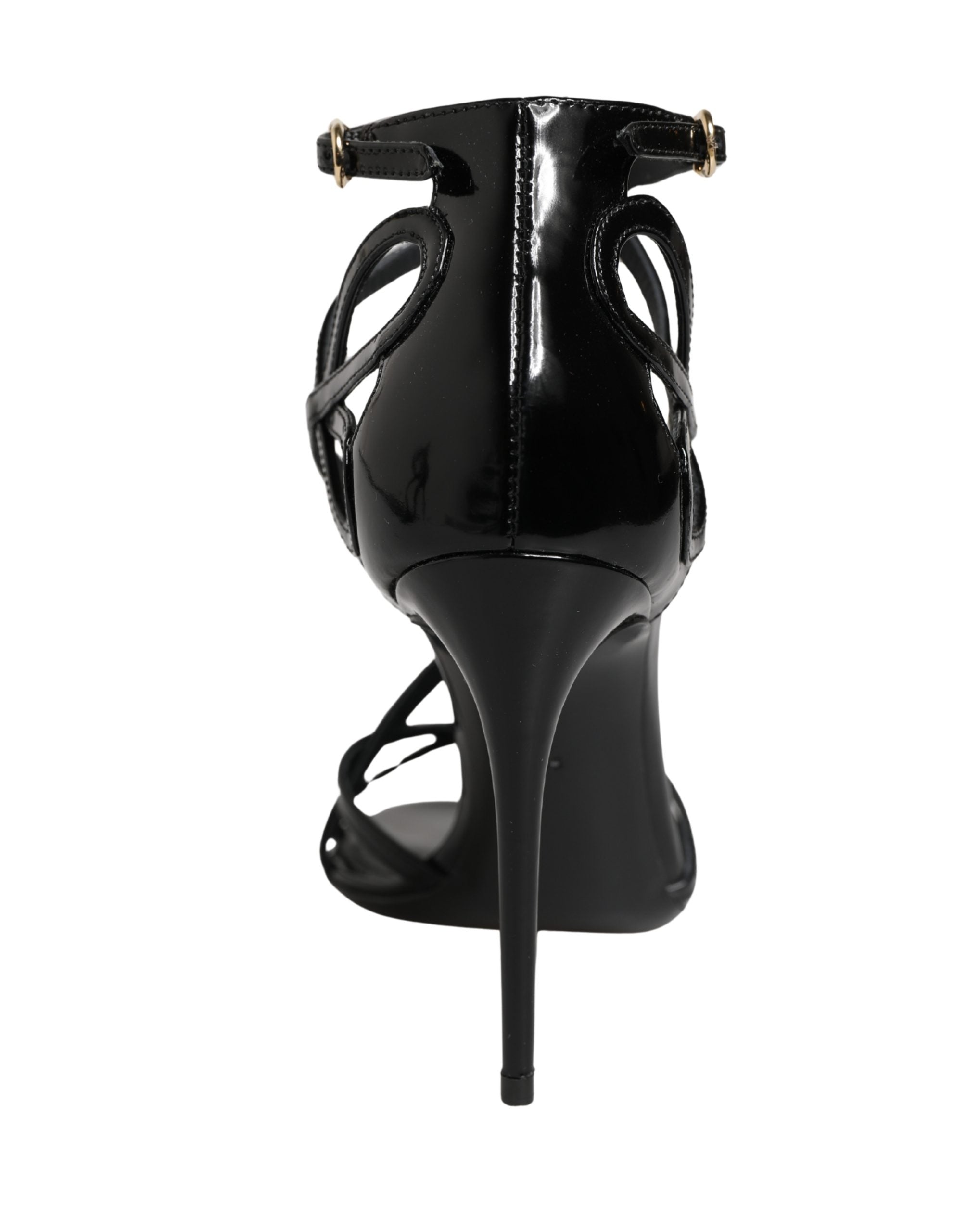 Dolce & Gabbana Schwarze Leder-Stiletto-Sandalen