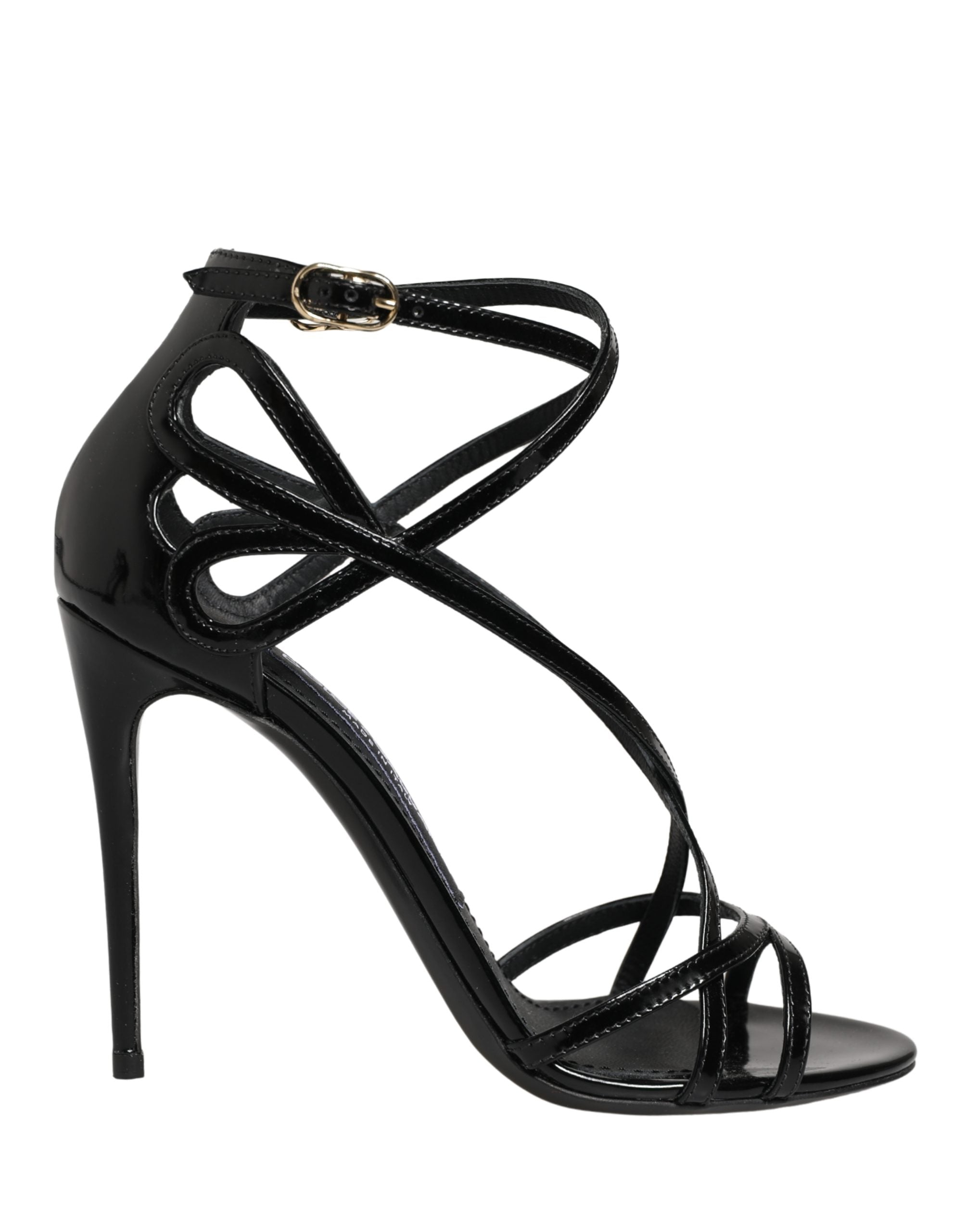 Dolce & Gabbana Schwarze Leder-Stiletto-Sandalen