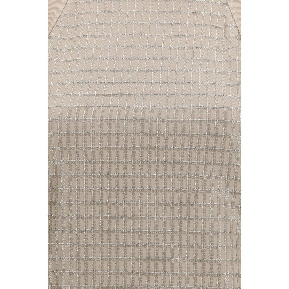Brunello Cucinelli Beige Cotton Sleeveles T-Shirt