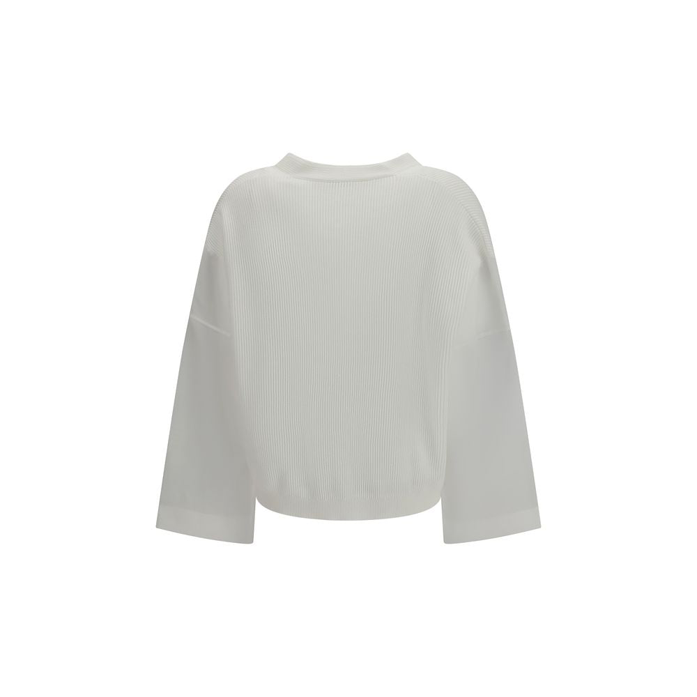 Brunello Cucinelli Weißer Strickcardigan aus Baumwolle