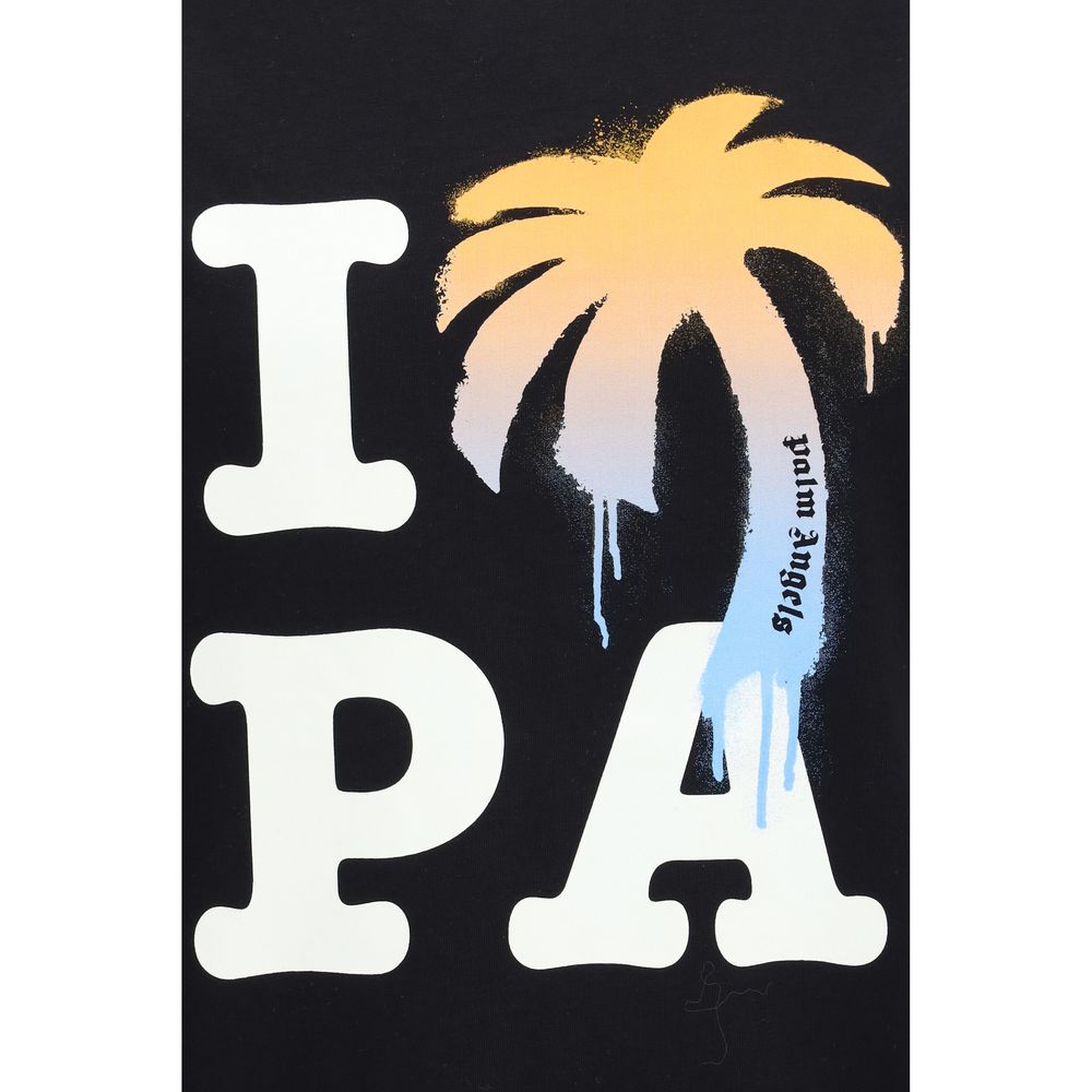 Palm Angels Schwarzes Baumwoll-T-Shirt