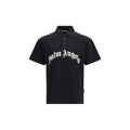 Palm Angels Schwarzes Baumwoll-Poloshirt