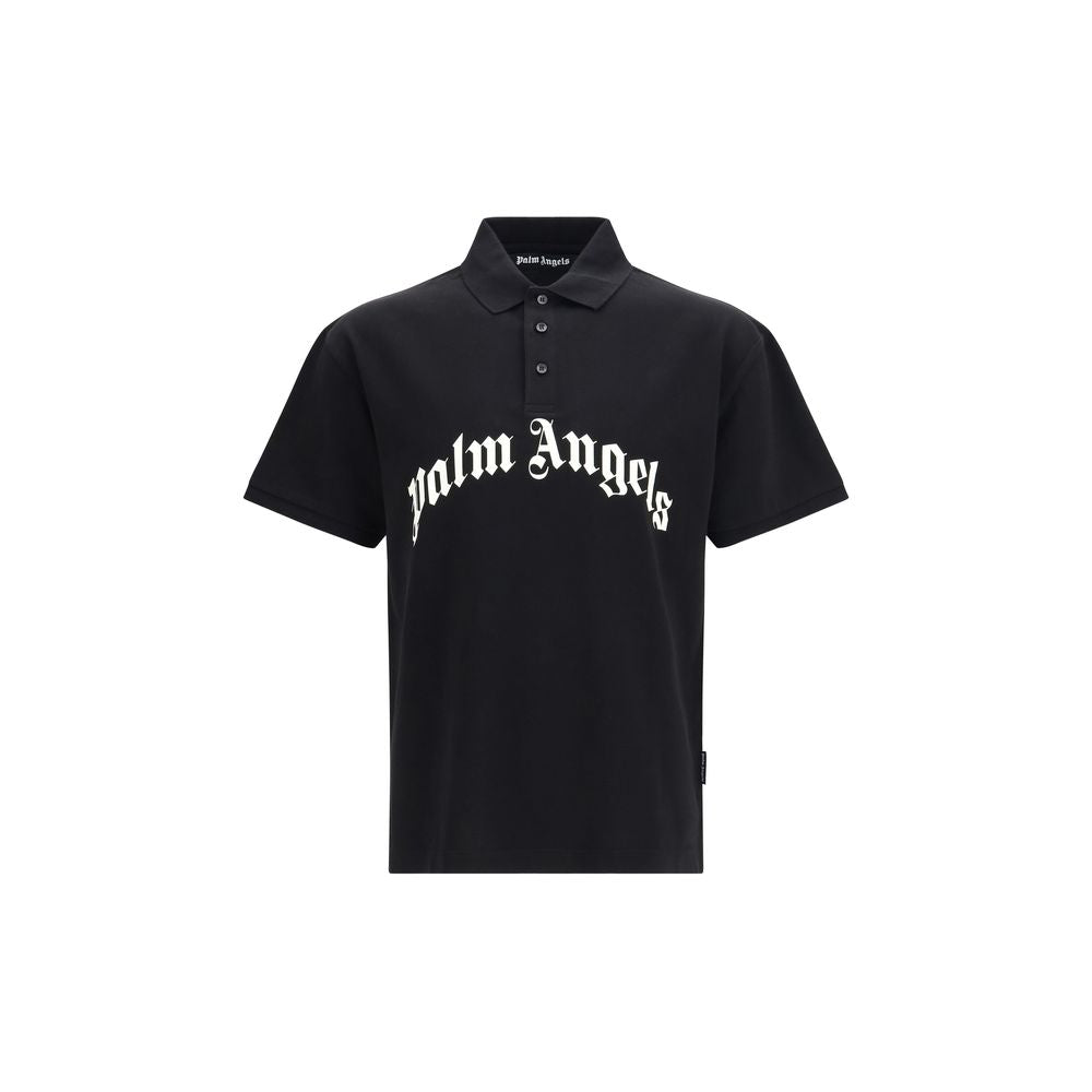Palm Angels Schwarzes Baumwoll-Poloshirt