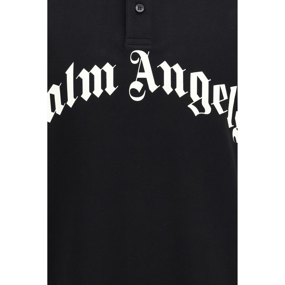Palm Angels Schwarzes Baumwoll-Poloshirt