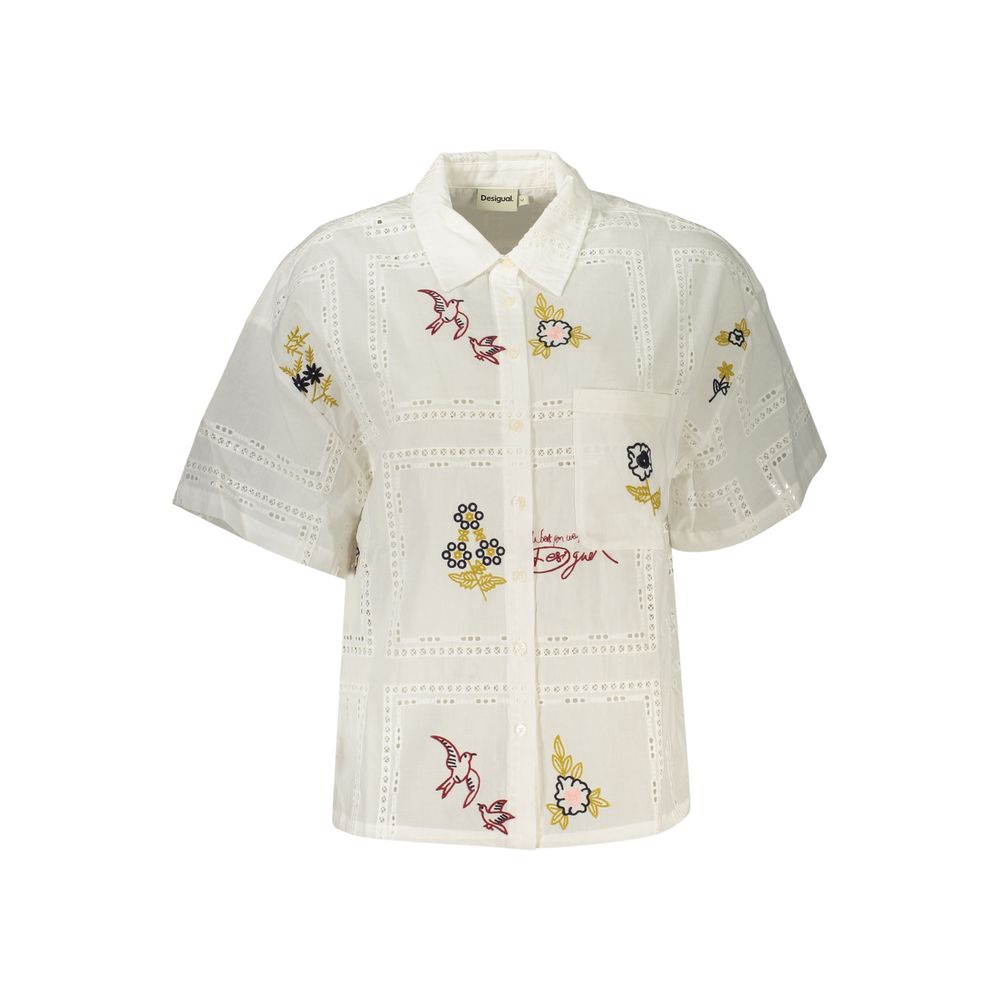 Desigual Weißes Damenhemd aus Polyester