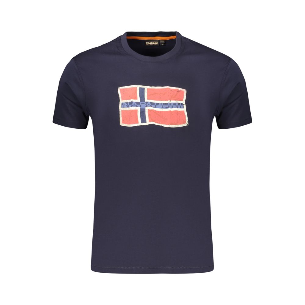 Napapijri Blaues Baumwoll-T-Shirt für Herren
