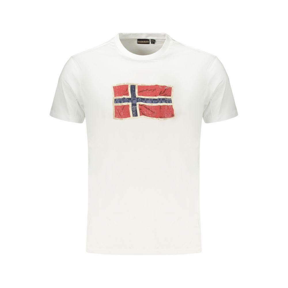 Napapijri Weißes Herren-T-Shirt aus Baumwolle