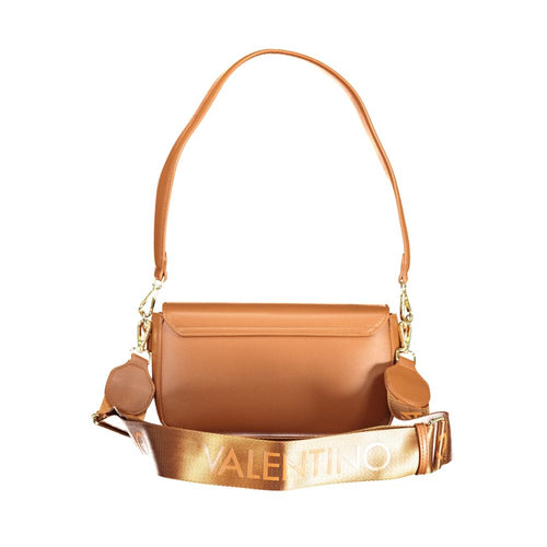 Mario Valentino Damen-Tasche aus braunem Polyurethan mit verstellbarem Schultergurt