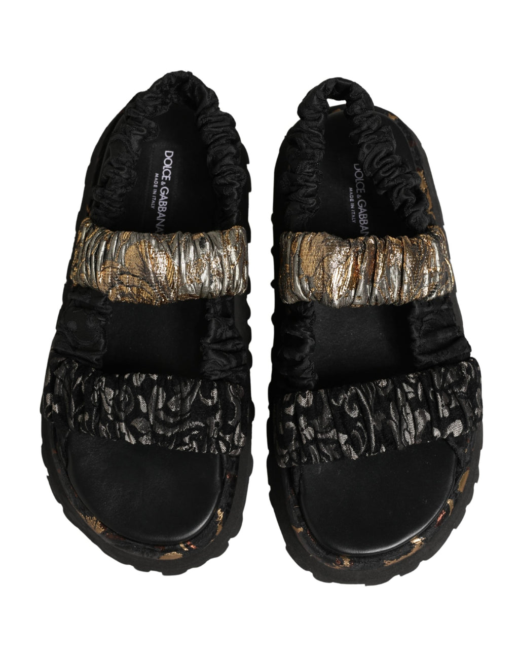 Dolce & Gabbana Schwarze flache Sandalen mit Raffungen für Herren