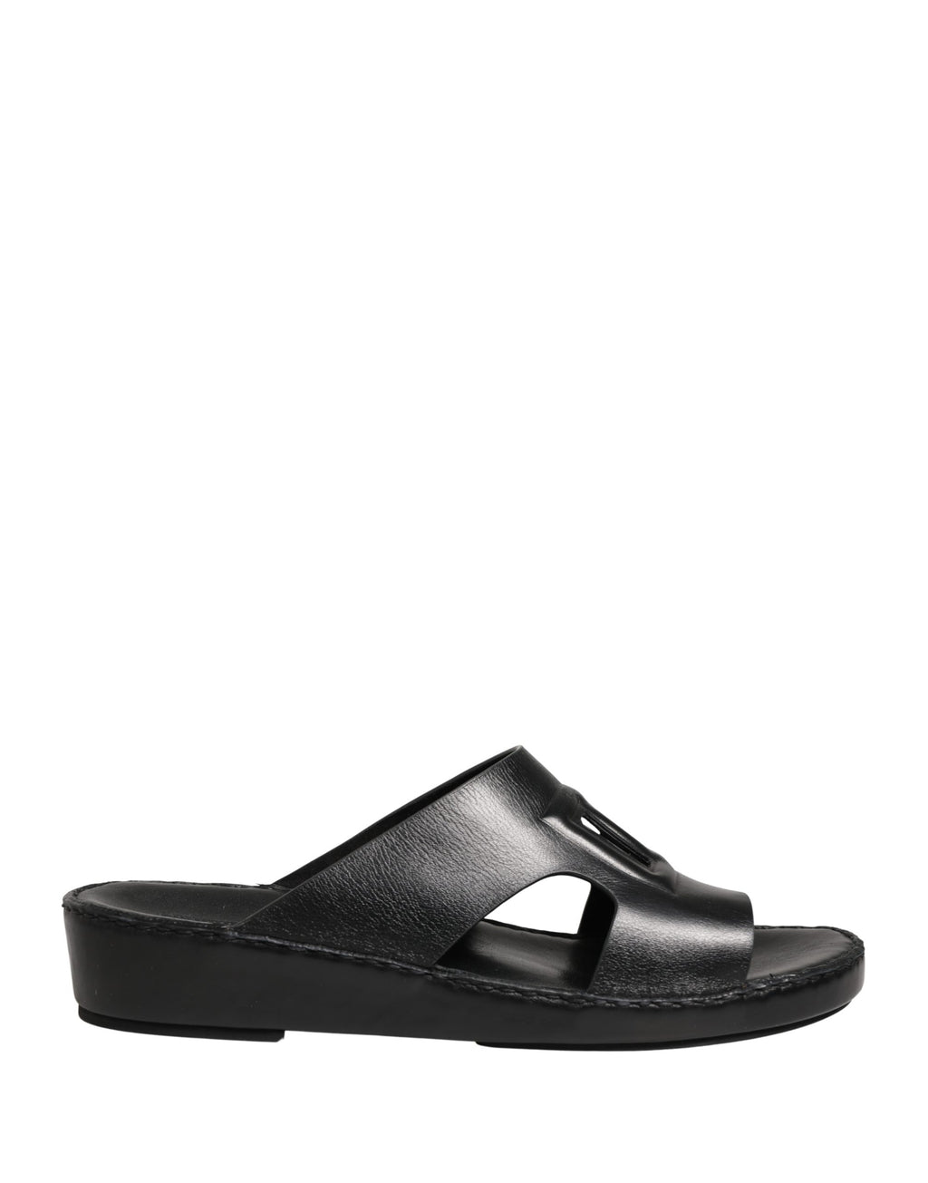 Dolce & Gabbana Schwarze Leder-Sandalen mit DG-Logo-Cutout