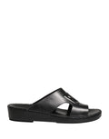Dolce & Gabbana Schwarze Leder-Sandalen mit DG-Logo-Cutout