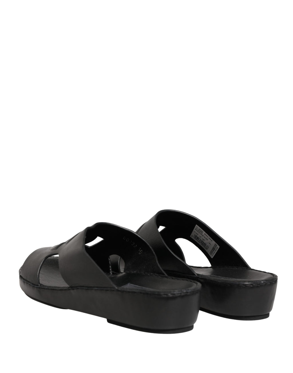 Dolce & Gabbana Schwarze Leder-Sandalen mit DG-Logo-Cutout