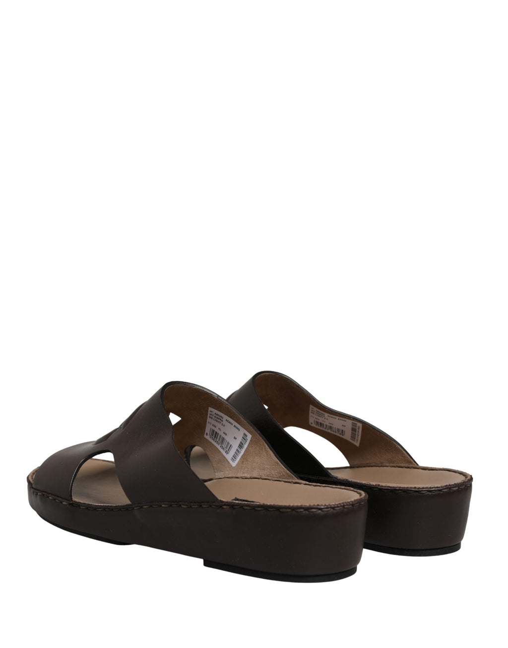Dolce & Gabbana Braune Leder Pantoletten mit DG Logo Ausschnitt
