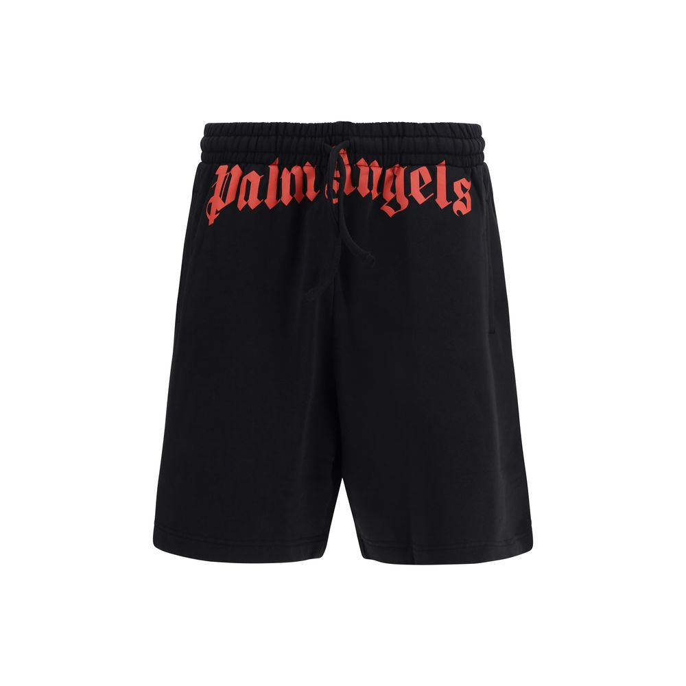 Palm Angels Schwarze Baumwoll-Bermudashorts
