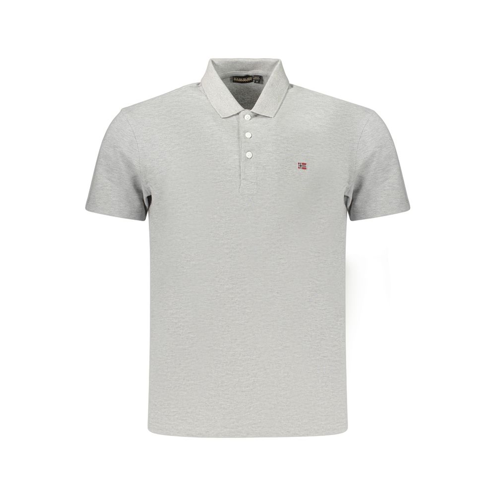 Napapijri Graues Herren-Poloshirt aus Baumwolle