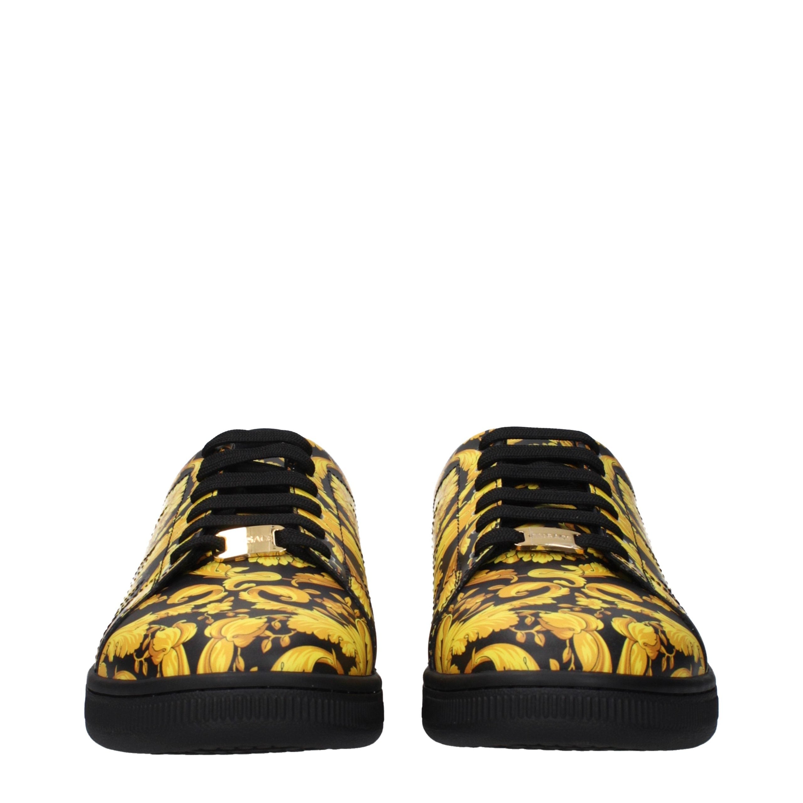 Versace Schwarze Leder Chunky Sneaker