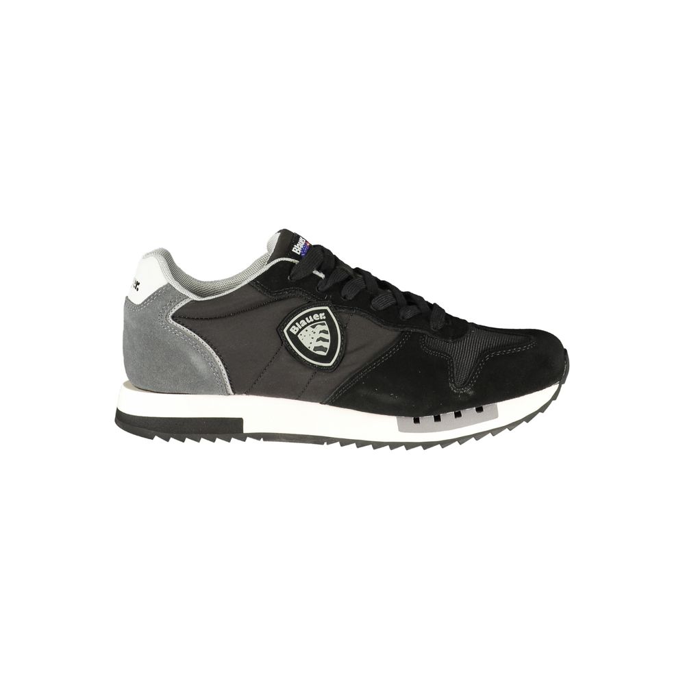 Blauer Schwarze Sportschuhe aus Polyester