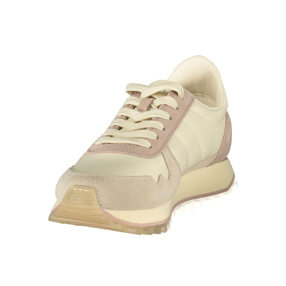 Blauer Beige Echtleder Sneaker
