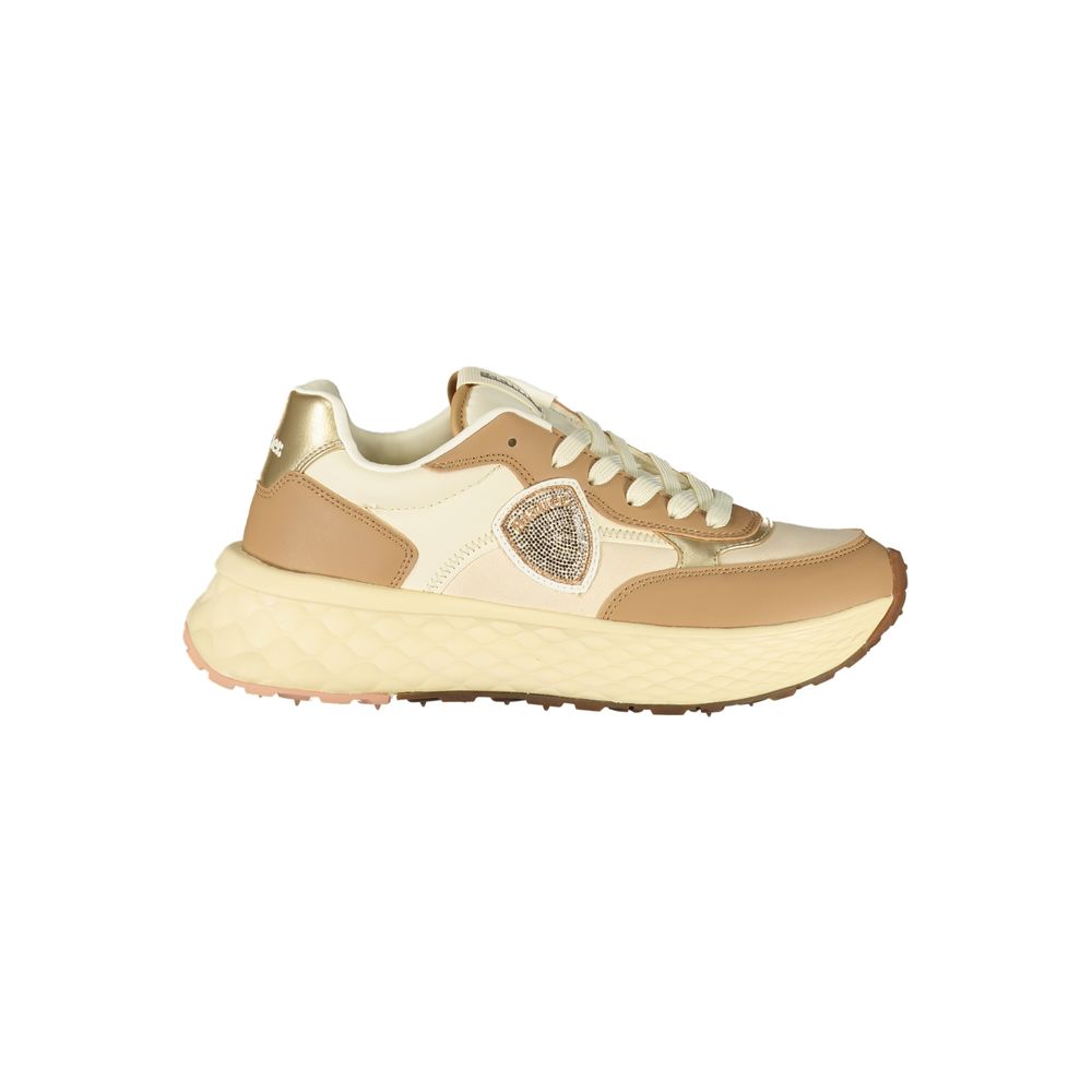 Blauer Brauner Damen-Sneaker aus Polyurethan