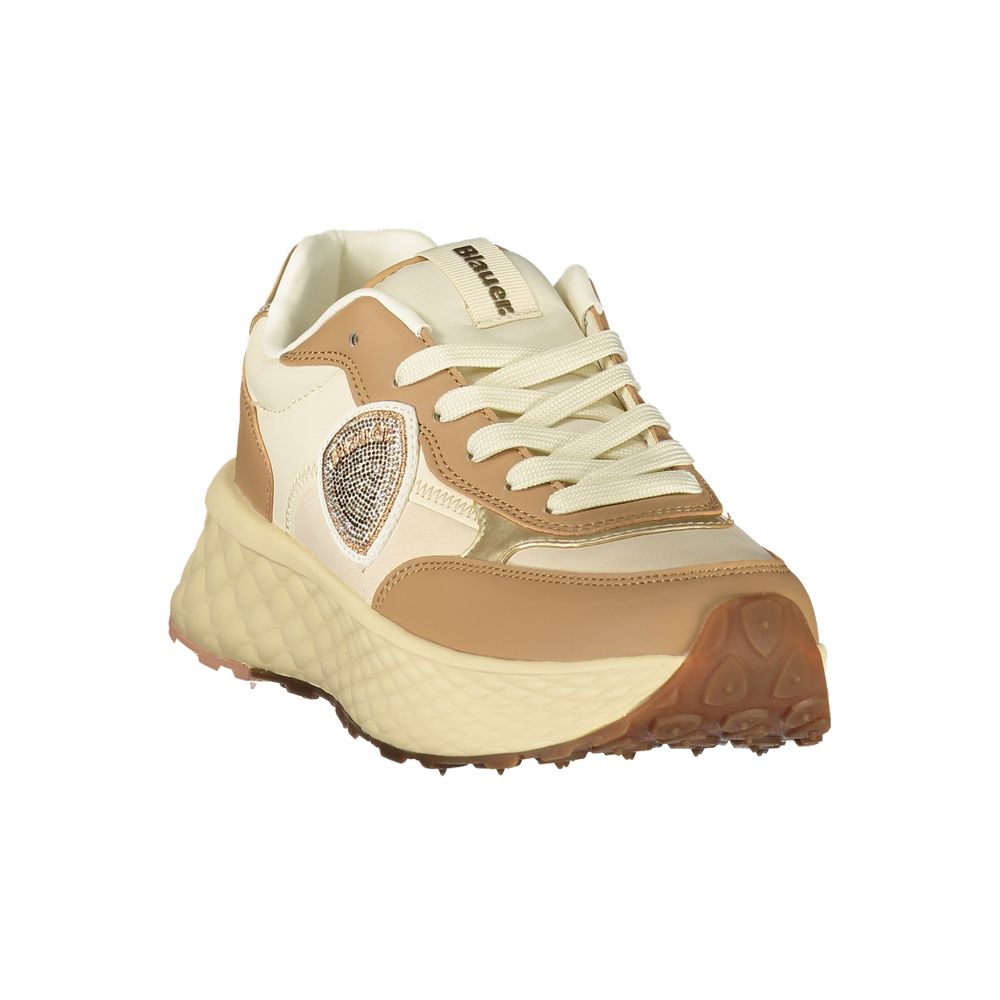 Blauer Brauner Damen-Sneaker aus Polyurethan