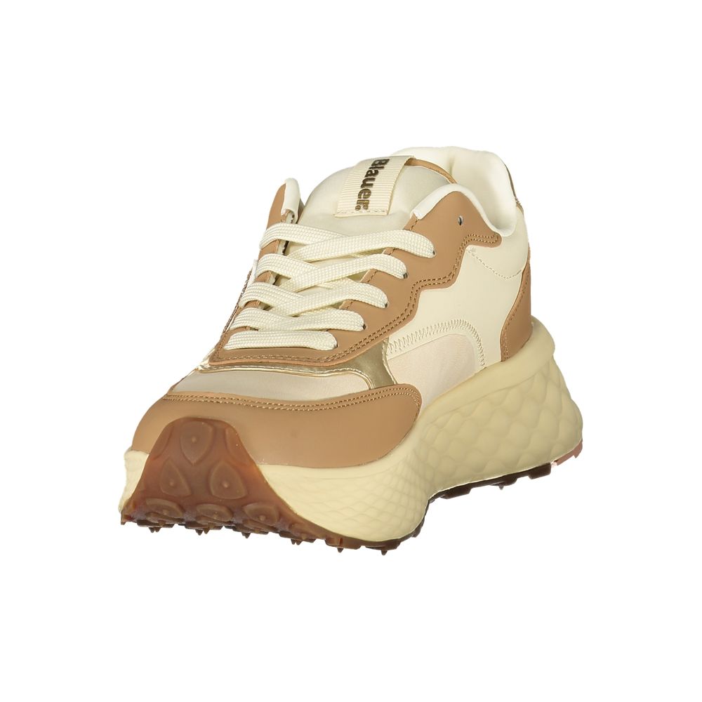 Blauer Brauner Damen-Sneaker aus Polyurethan