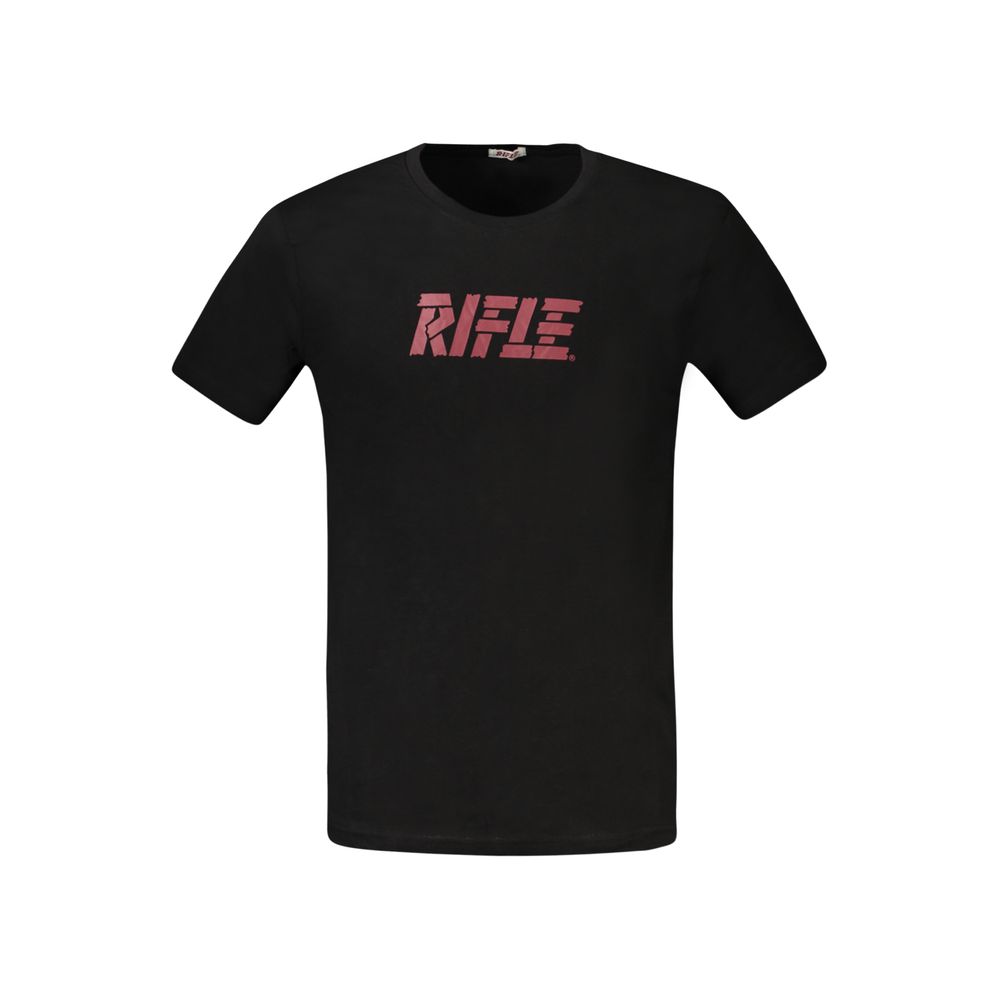 Rifle Schwarzes Baumwoll-T-Shirt