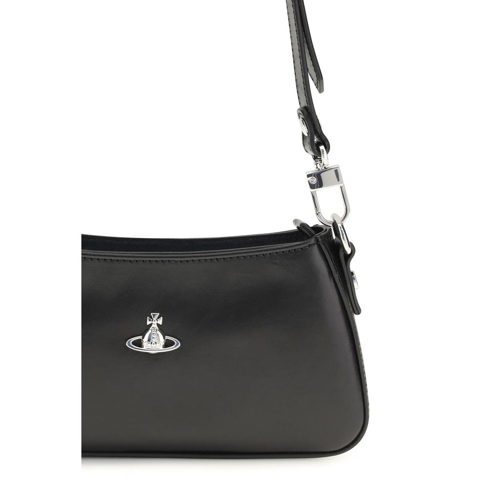 Vivienne Westwood Schwarze Bos Taurus Kalbsleder Schultertasche