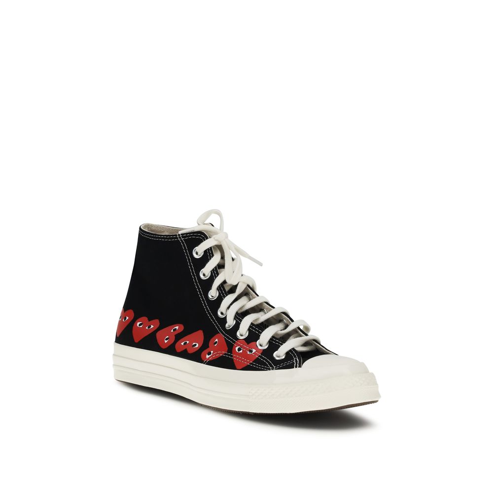 Comme Des Garçons Play x Converse Schwarze High-Top-Sneaker aus Baumwolle