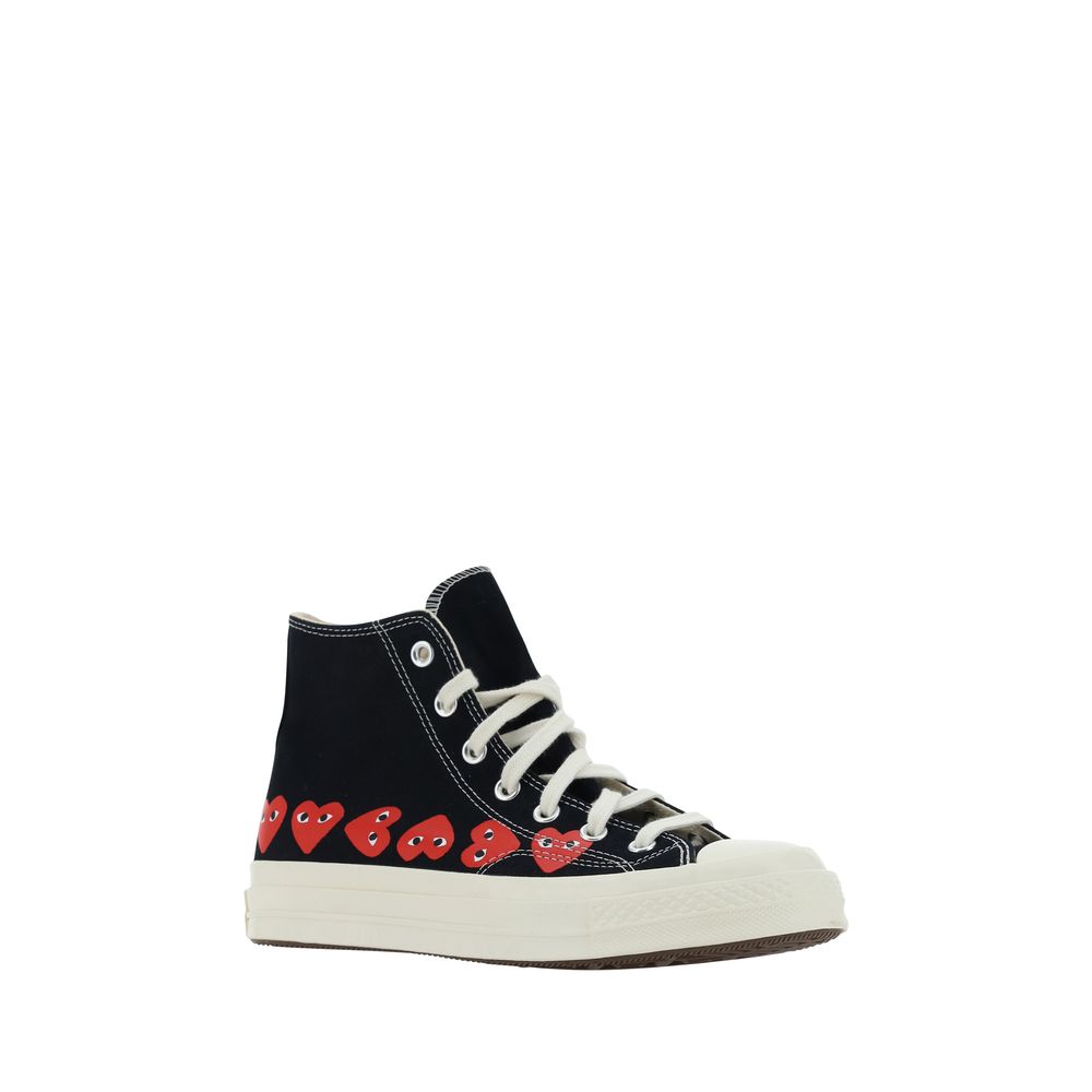 Comme Des Garçons Play x Converse Schwarze High-Top-Sneaker aus Baumwolle