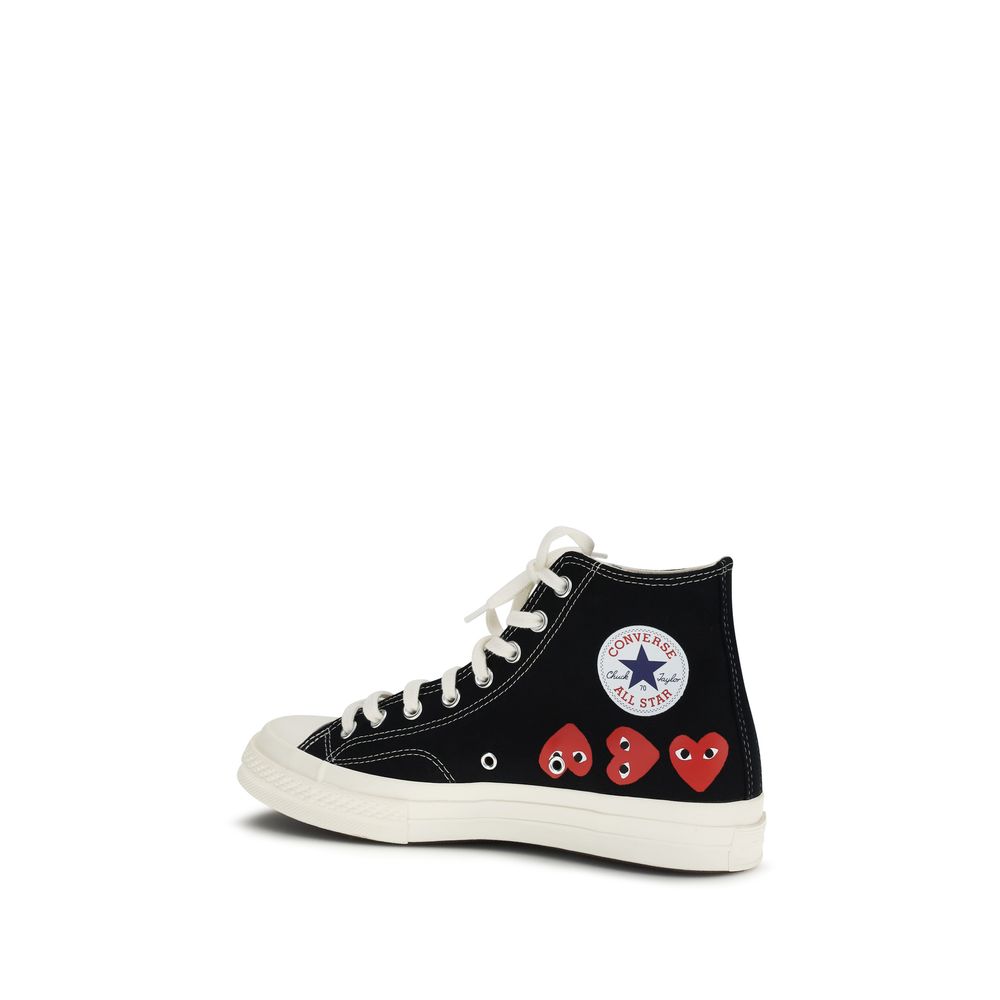 Comme Des Garçons Play x Converse Schwarze High-Top-Sneaker aus Baumwolle