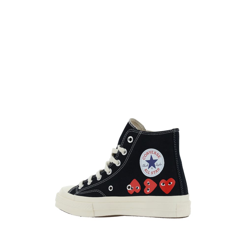 Comme Des Garçons Play x Converse Schwarze High-Top-Sneaker aus Baumwolle