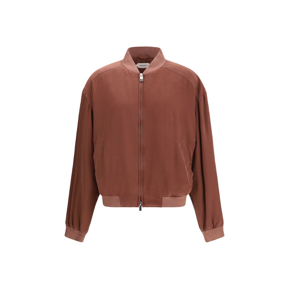 Versace Bordeaux Seiden Bomberjacke