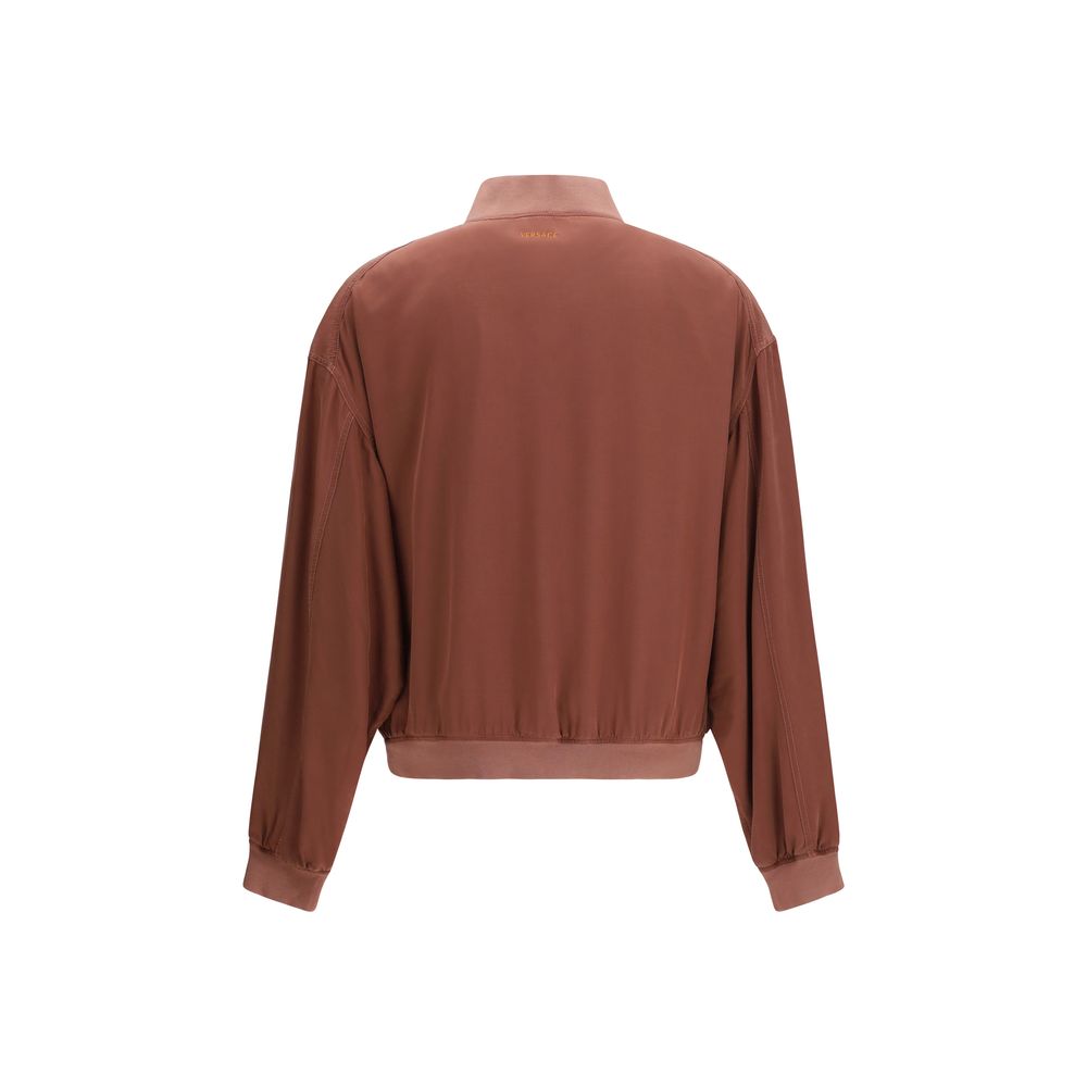 Versace Bordeaux Seiden Bomberjacke