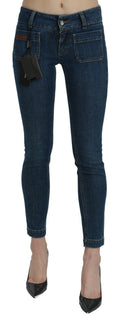 Dolce & Gabbana Blaue Slim Fit Cropped Jeans mit mittlerer Leibhöhe aus Denim