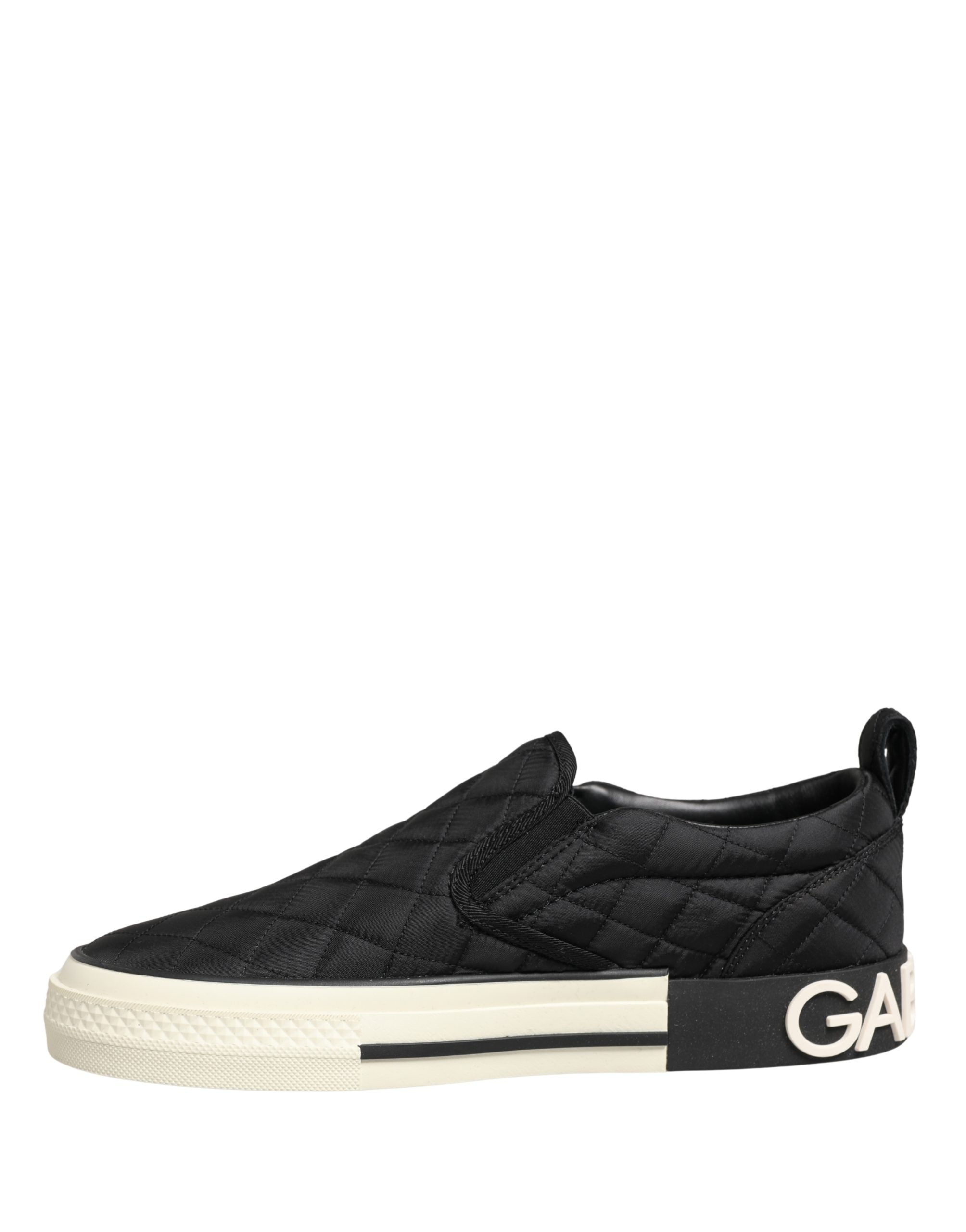 Dolce & Gabbana Schwarze gesteppte Slip-On Low-Top-Sneaker