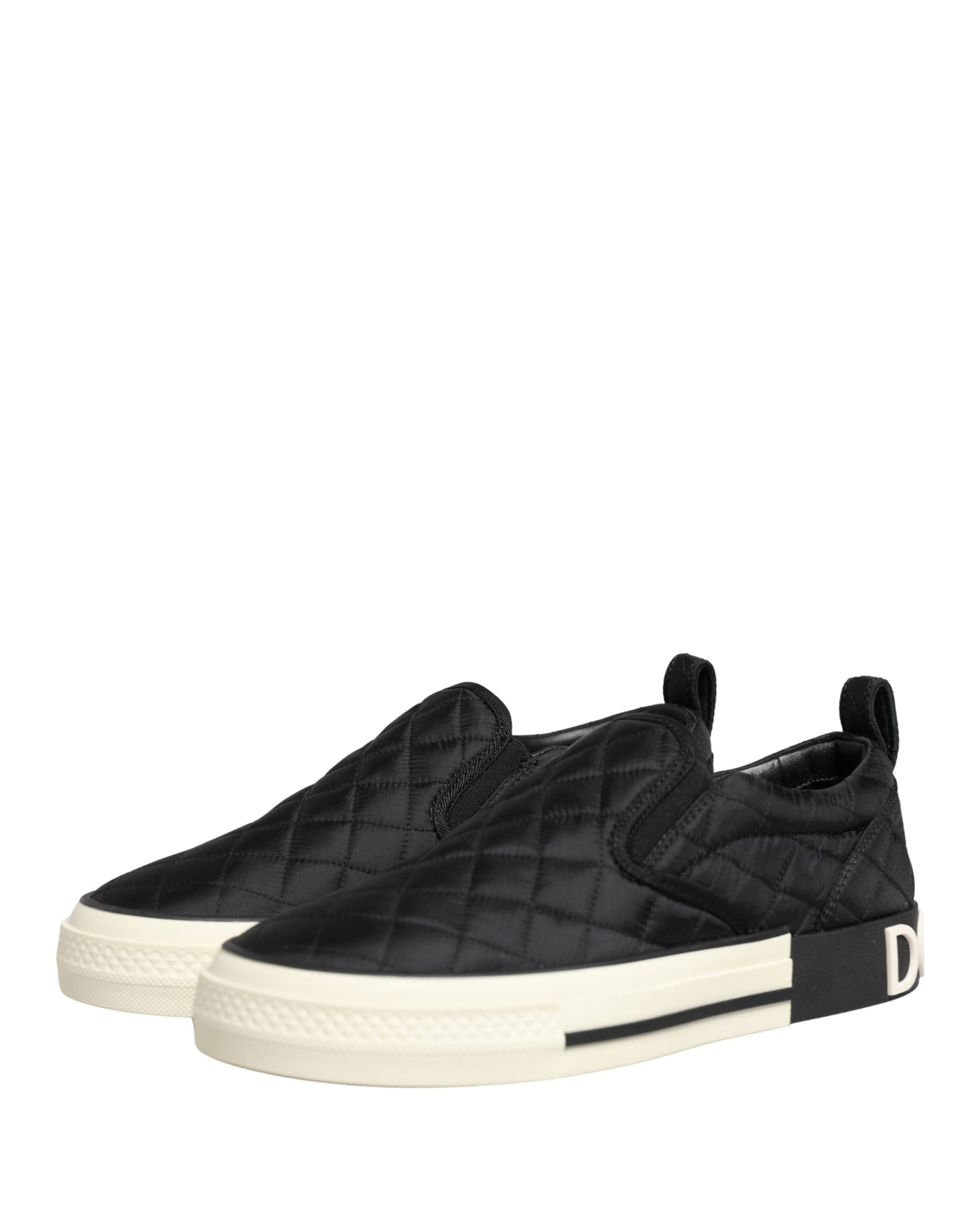 Dolce & Gabbana Schwarze gesteppte Slip-On Low-Top-Sneaker
