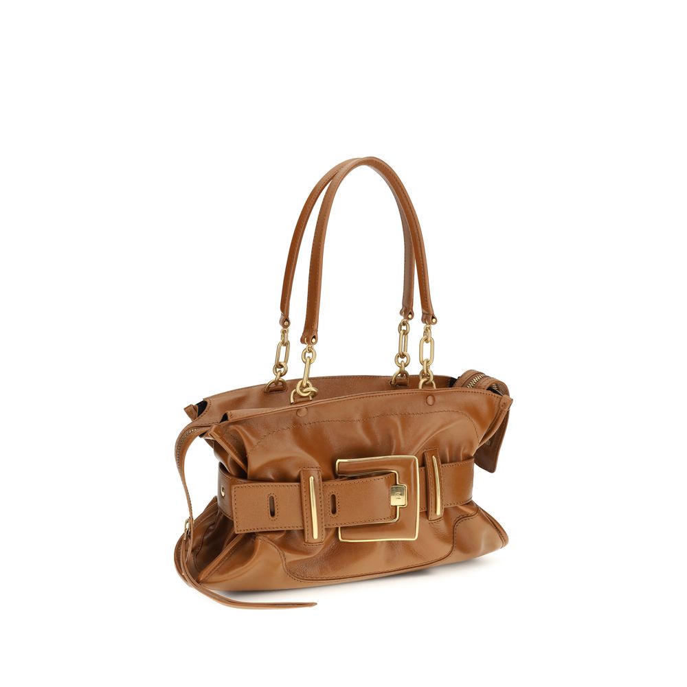 Balmain Braune Kalbsleder Bos Taurus Handtasche