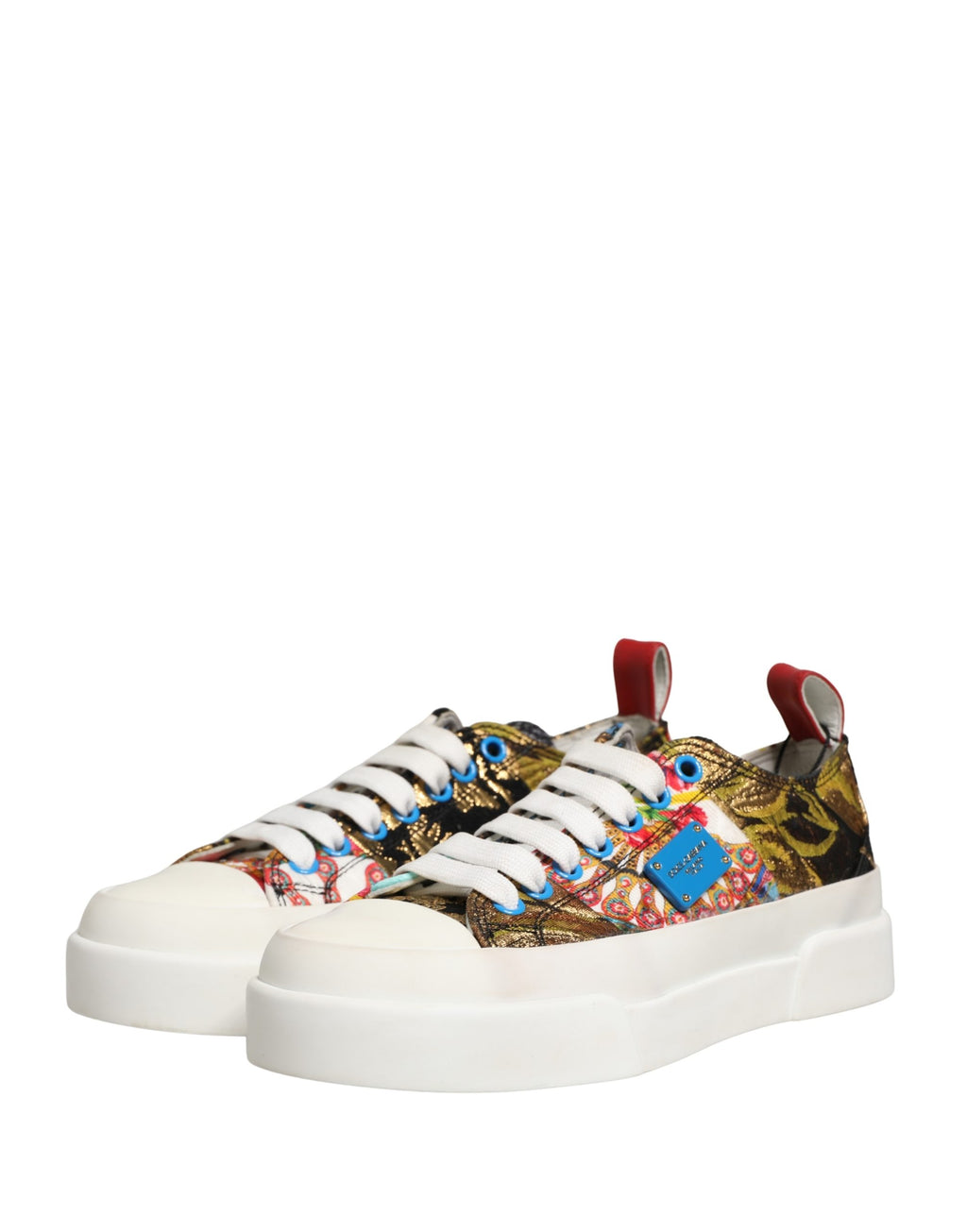 Dolce & Gabbana Multicolor Patchwork Low Top Sneakers Schuhe