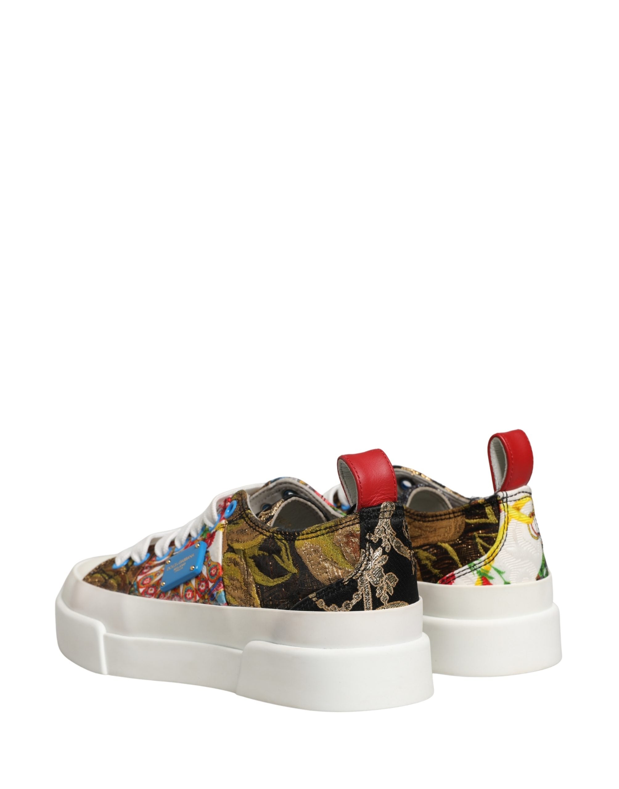 Dolce & Gabbana Multicolor Patchwork Low Top Sneakers Schuhe