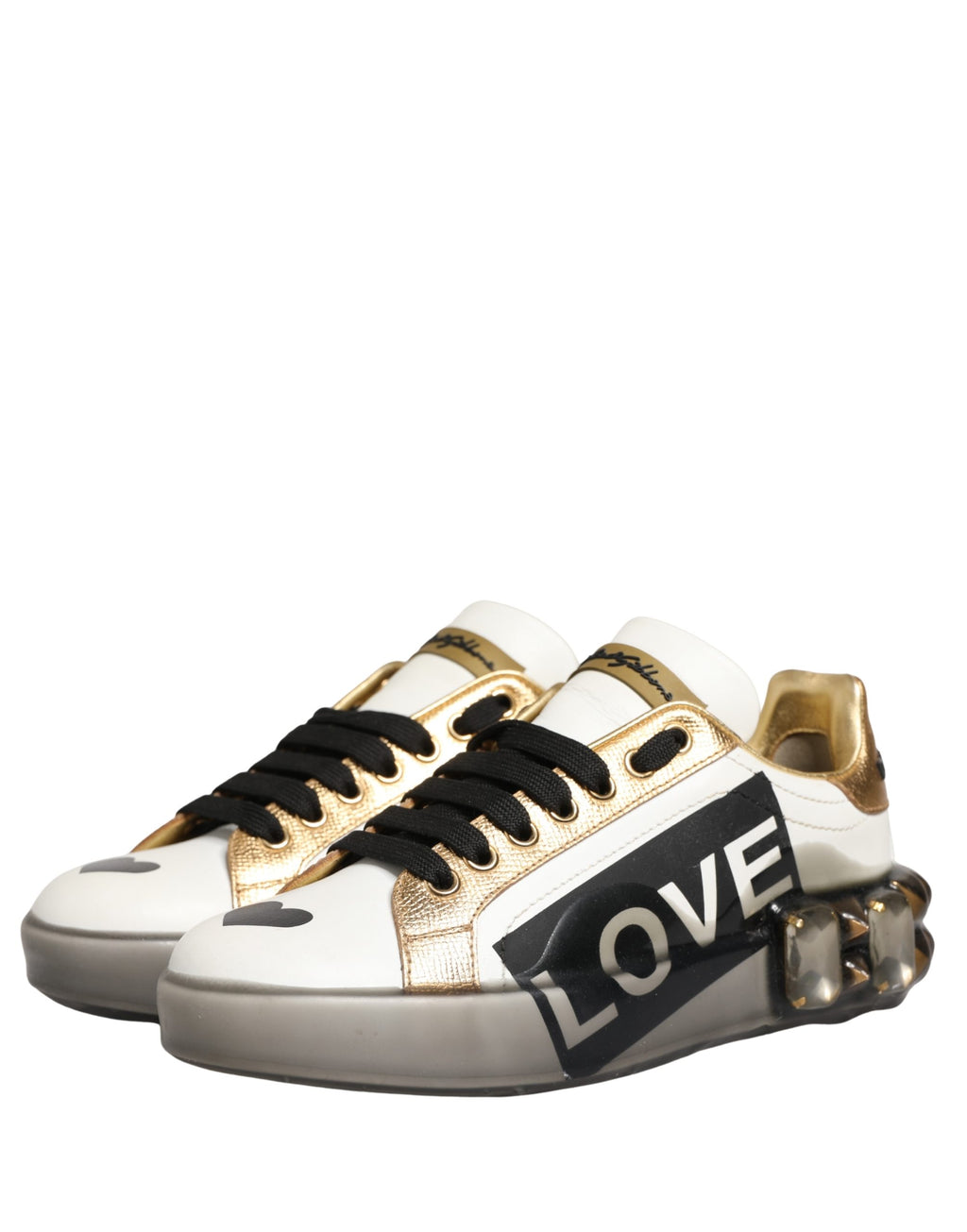 Dolce & Gabbana Multicolor Crystal StuddedLOVE Sneakers Schuhe