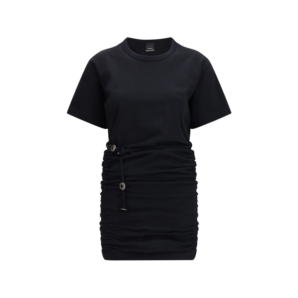 PINKO Schwarzes Baumwoll-Freizeitkleid