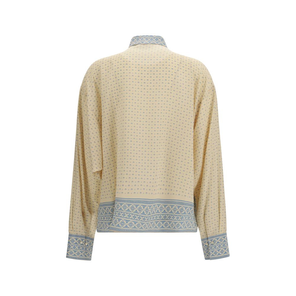 Ermanno Scervino Beiges Seidenmuster-Hemd